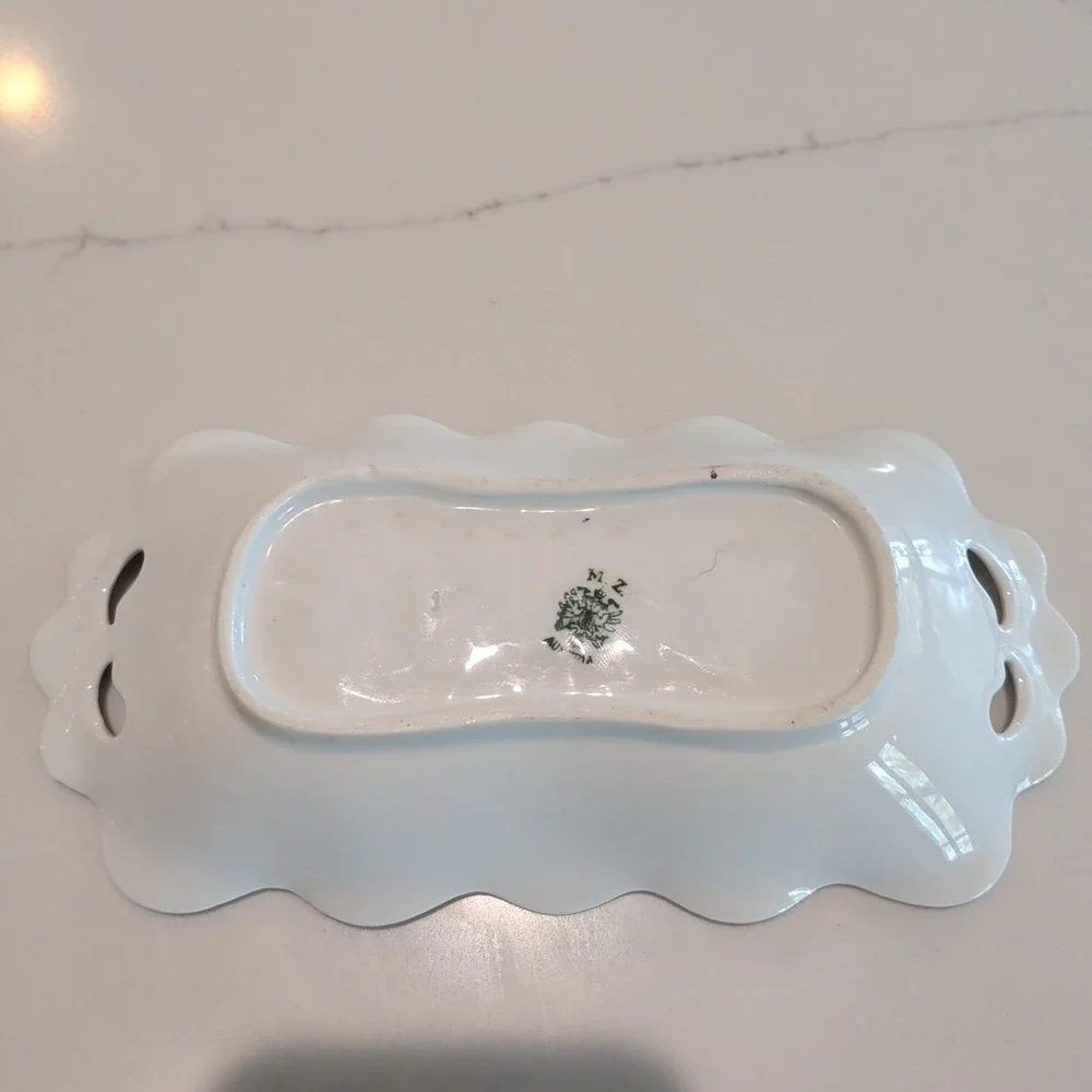 MZ Austria Porcelain - Czechoslovakia - Bridal Rose - Nut Dish